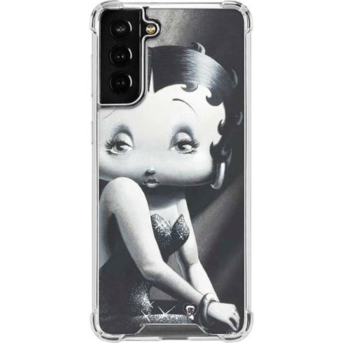 Betty Boop Black and White Galaxy S21 FE Clear Case